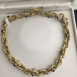 Satin Finish 14Kt Gold Necklace Made in ITALY